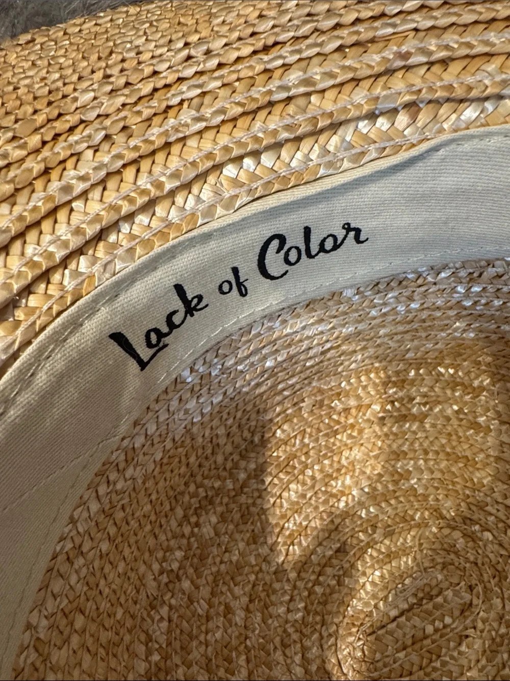 Lack Of Color Natural Straw Wide-Brim Hat with Black Band Size S